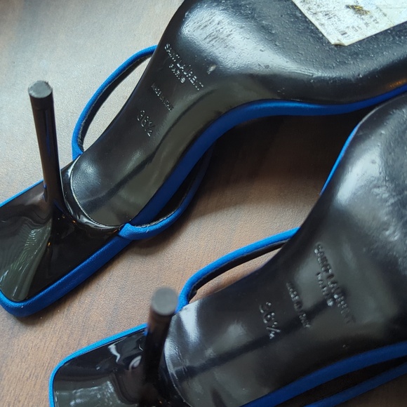 SAINT LAURENT Baliqua Sandals Blue Size 36.5 - Picture 11 of 14